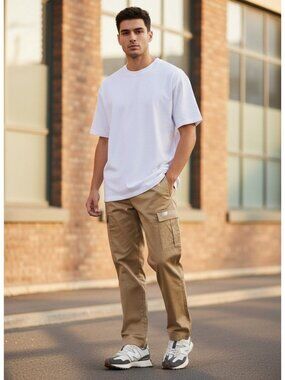 New Balance Standard Cargo Pants Mens Size Large Tan MP33604 Standard NWT!